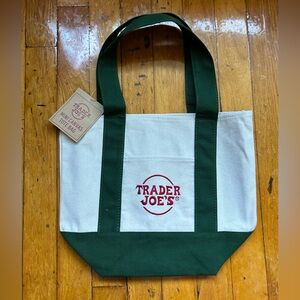 Trader Joes Mini Canvas Tote Bag - Green